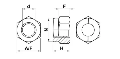 all metal lock nuts drawing