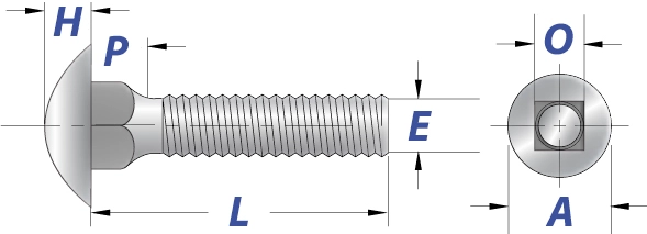 carriage bolts round head square neck