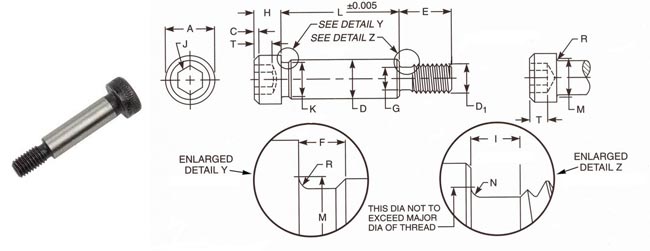 shoulder screw dimension